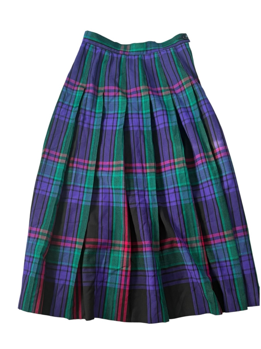Vintage 80s Pendleton Wool Plaid Pleated Midi Skirt Women’s Size 8